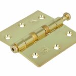 Kogellagerscharnier 76x76 mm rechte hoek losse pen vermessingd