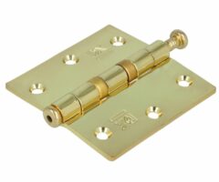 Kogellagerscharnier 76x76 mm rechte hoek losse pen vermessingd