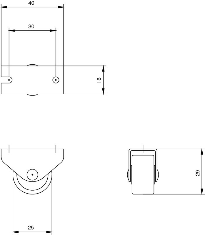 Meubelwiel Hard 25 mm - Afbeelding 2