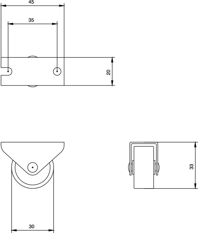 Meubelwiel Hard 30 mm - Afbeelding 2