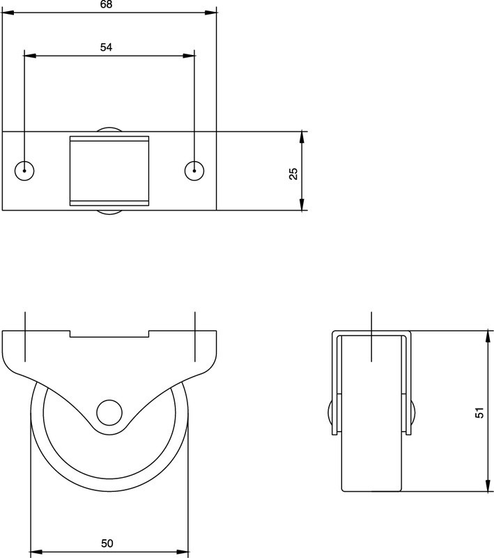 Meubelwiel Hard 50 mm - Afbeelding 2