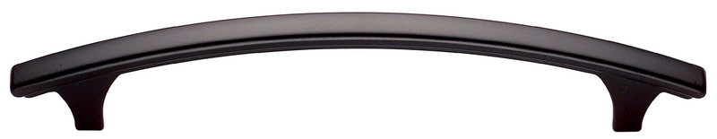 Gebogen greep zwart 128 mm