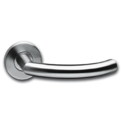 Gatdeel Rechts Deurkruk Half Rond 90° op rozet RVS