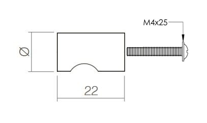 Intersteel knop vingergrip Ø21mm rvs - Afbeelding 2