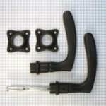 Set deurkukken ijzer geroest (plat) INCLUSIEF rozetten