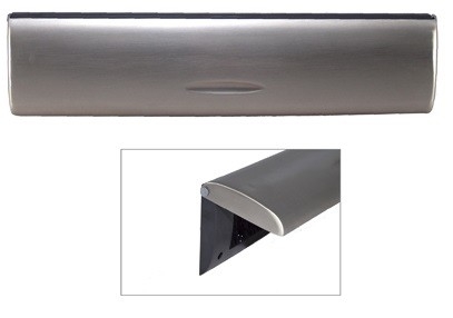 Binnenbriefplaat Luxe RVS dichte zijkant met klep en borstel