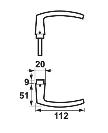 Deurkruk blok AXA aluminium