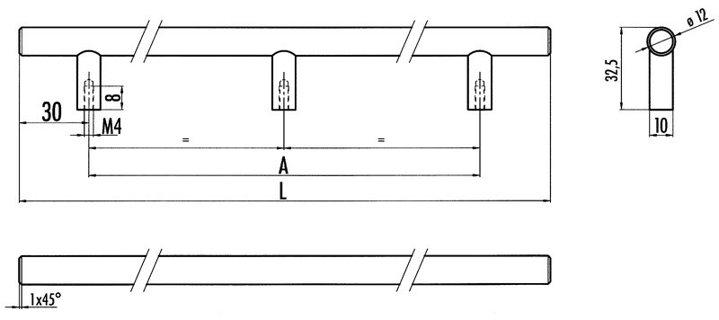 Greep rvs finish 884 mm - Afbeelding 2