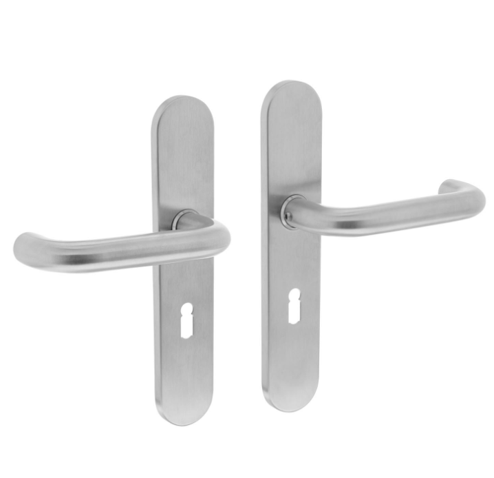 deurkruk op schild rvs