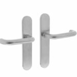 deurkruk op schild rvs