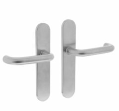 deurkruk op schild rvs