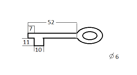 Sleutel ijzer verbronsd 83 mm - Afbeelding 2