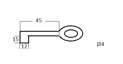 Sleutel gietijzer met gat 80 mm - Afbeelding 2