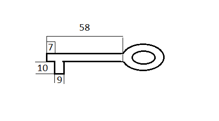 Sleutel ijzer geroest met pen 105 mm - Afbeelding 2