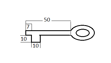 Sleutel ijzer verbronsd 76 mm - Afbeelding 2