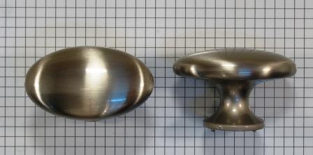 Knop ovaal, 60 x 38 mm, RVS-look