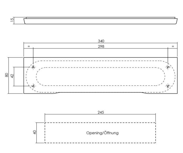 Intersteel Tochtwering rechthoek verdekt rvs - Afbeelding 2