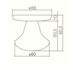 Intersteel voordeurknop paddestoel 57/66mm messing ongelakt - Afbeelding 2