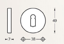Intersteel sleutelrozetten verdekt ø49x7mm nikkel