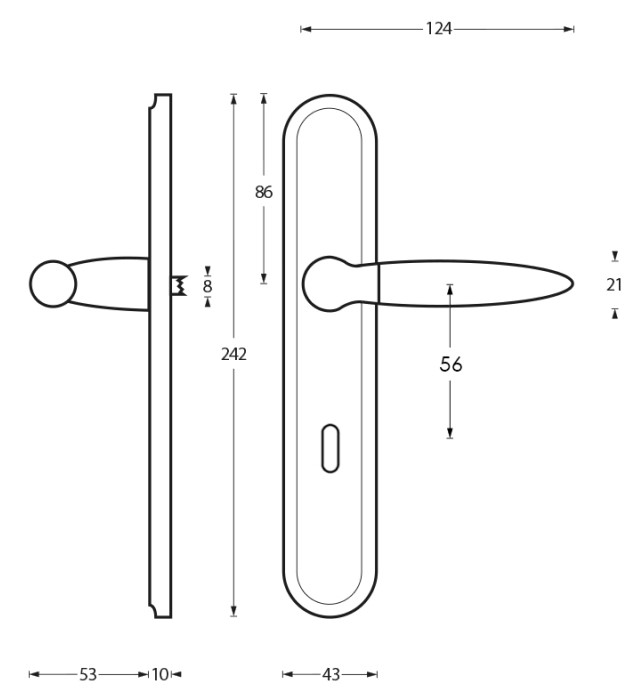 Intersteel deurklink Elen op langschild SL56 chroom/mat nikkel - Afbeelding 2