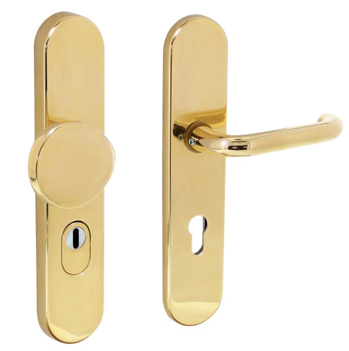 SKG3 met kerntrekbeveiliging PC72 greep/kruk messing ongelakt