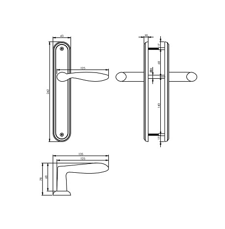 Intersteel deurklink George op langschild blind nikkel mat - Afbeelding 2