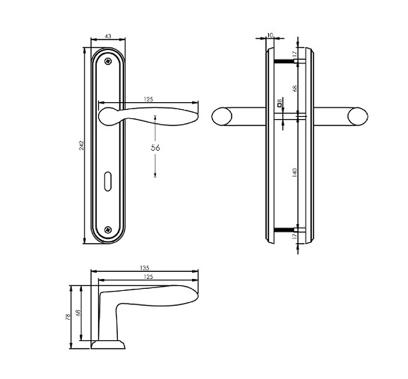 Intersteel deurklink George op langschild SL56 nikkel mat - Afbeelding 2