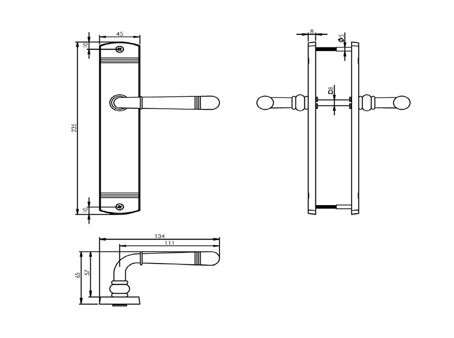 Intersteel Deurkruk Helena op schild blind nikkel mat