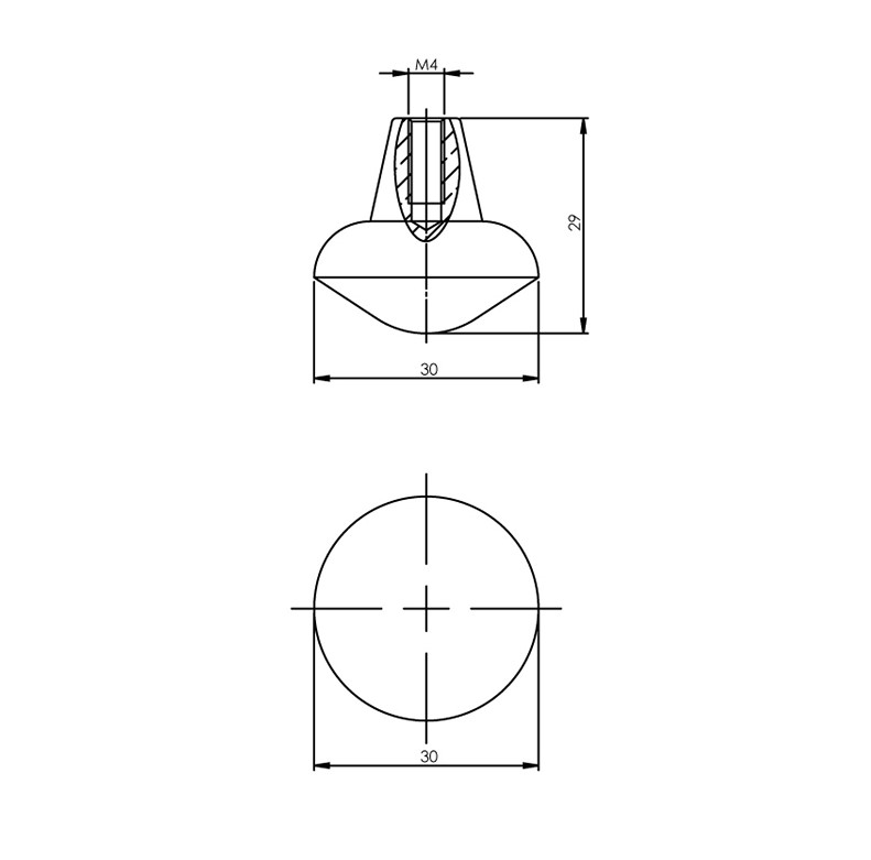 Intersteel knop mat zwart - Afbeelding 2