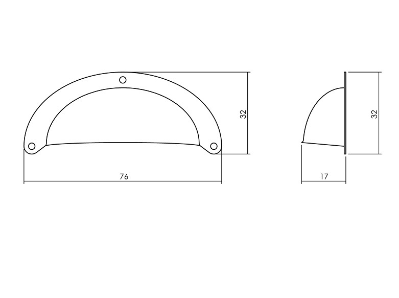 Intersteel Komgreep messing geperst antiek klein - Afbeelding 2