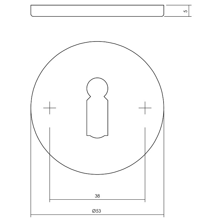 Intersteel sleutelrozetten verdekt ø53x5mm structuur zwart
