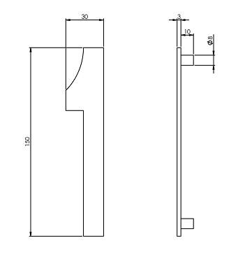 Intersteel huiscijfer nr. 1 150mm rvs - Afbeelding 2