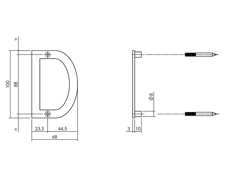 Intersteel huisletter D 100mm rvs - Afbeelding 2