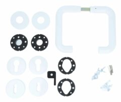 Deurkrukkenset wit kunststof