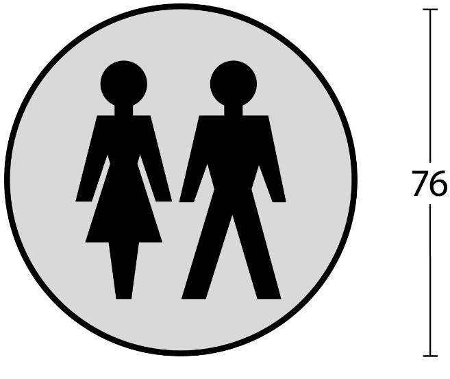 Intersteel Pictogram zelfklevend rond WC dames en heren rvs - Afbeelding 2