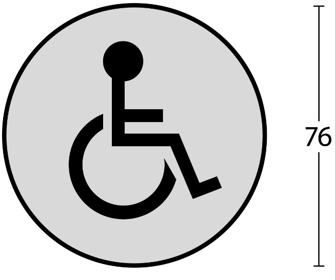 Intersteel Pictogram zelfklevend rond WC minder valide rvs - Afbeelding 2