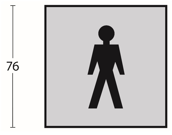 Intersteel Pictogram zelfklevend vierkant 76x76 WC heren rvs - Afbeelding 2