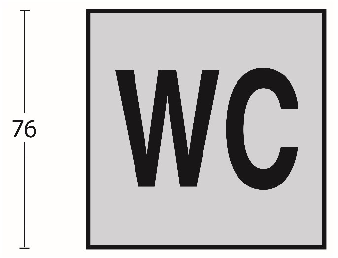 Intersteel Pictogram zelfklevend vierkant 76x76 WC minder valide rvs - Afbeelding 2