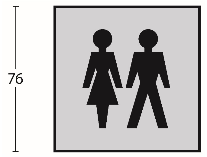 Intersteel Pictogram zelfklevend vierkant 76x76 WC dames en heren rvs - Afbeelding 2