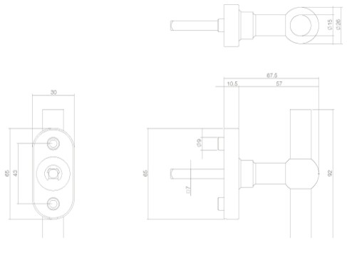 Intersteel raamkruk T-vorm rvs - Afbeelding 2
