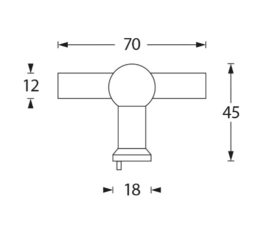Intersteel knop T-vorm 22mm recht rvs Intersteel - Afbeelding 2