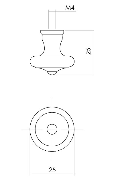 Intersteel knop smeedijzer zwart 25 mm - Afbeelding 2