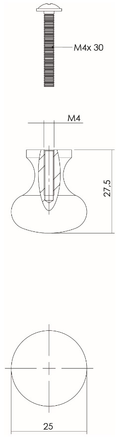 Intersteel knop smeedijzer paddestoel zwart 25 mm - Afbeelding 2