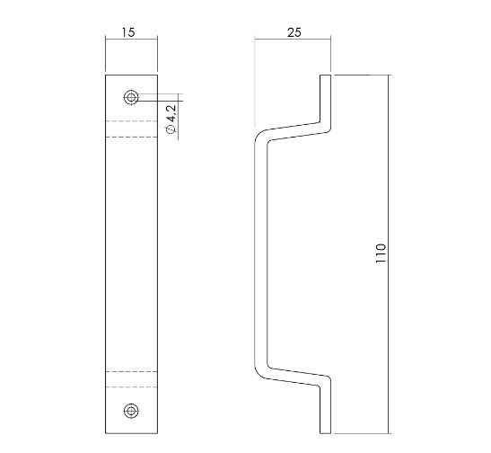 Intersteel handgreep 110mm aluminium F1 - Afbeelding 2