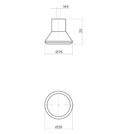 Intersteel knop 28mm taps essenhout - Afbeelding 2