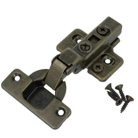 Keukenscharnier, softclose, bronskleur, tbv half opdekdeurtjes
