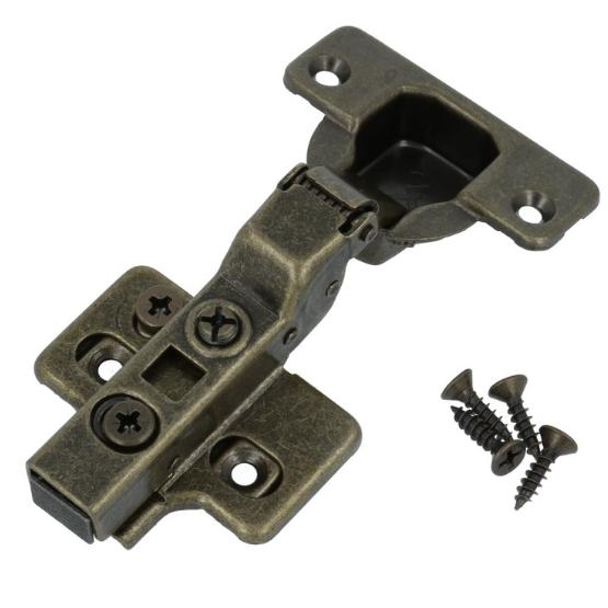 Keukenscharnier, softclose, bronskleur, tbv half opdekdeurtjes - Afbeelding 2