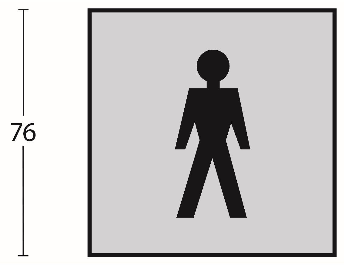 Pictogram opschroevend vierkant 76x76 WC heren rvs - Afbeelding 2