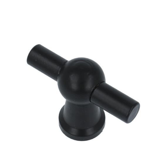 Kraanknopje 45 mm ijzer zwart