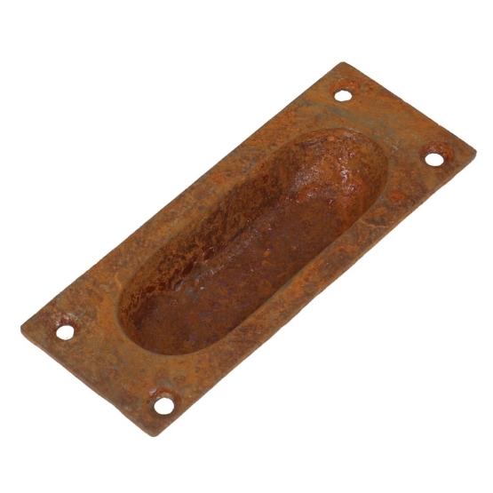 Schuifdeurgreep massief ijzer geroest groot